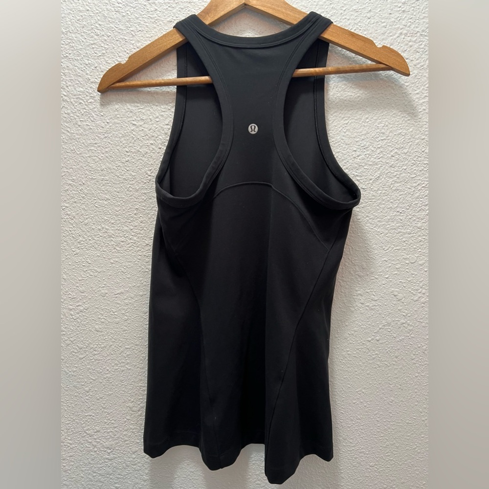 Lululemon black high neckline tank top size 4